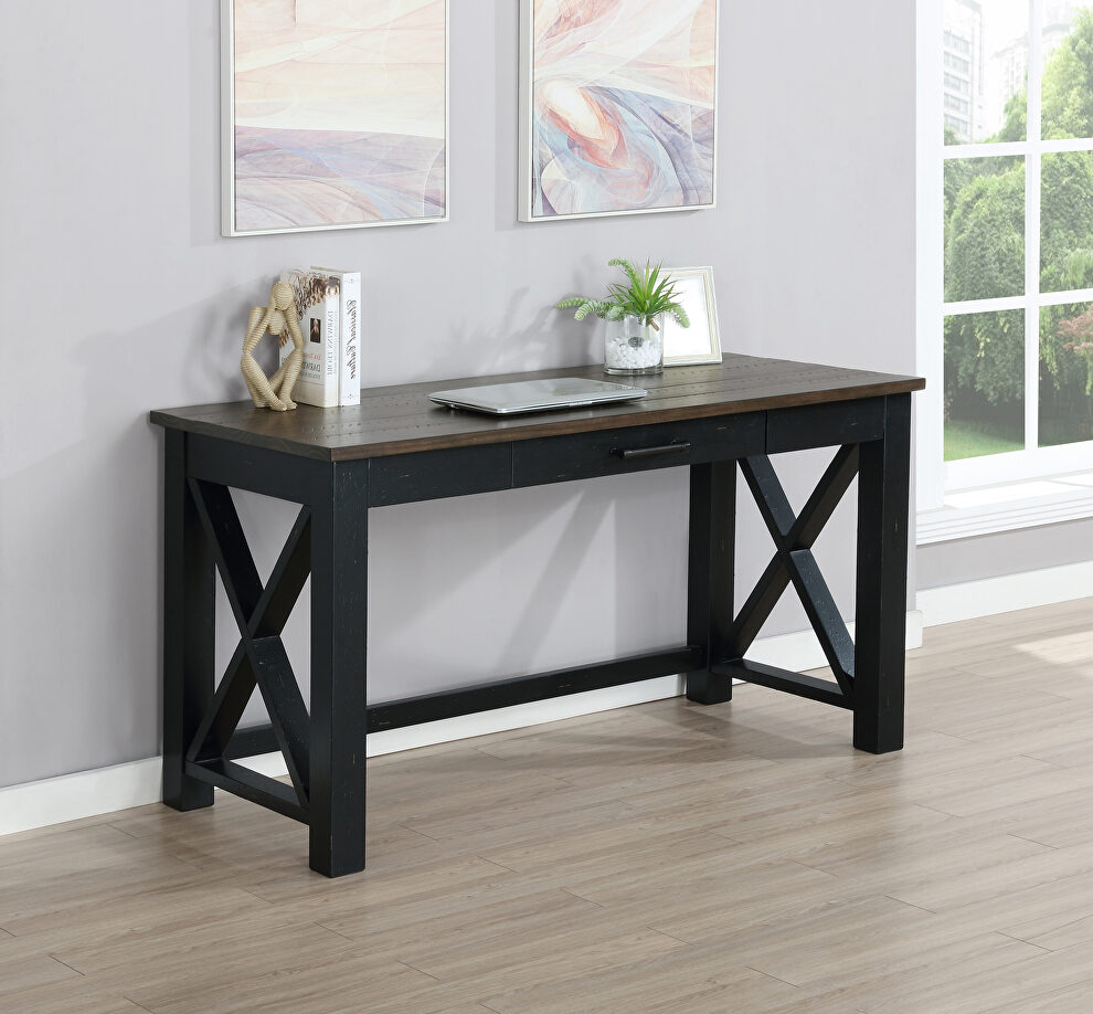 Rustic farmhouse style solid wood writing desk by Coaster