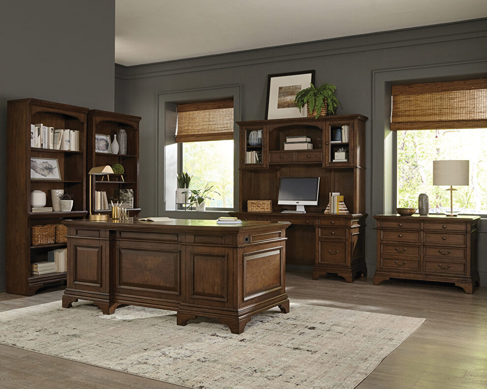 Executive desk finished in burnished oak by Coaster