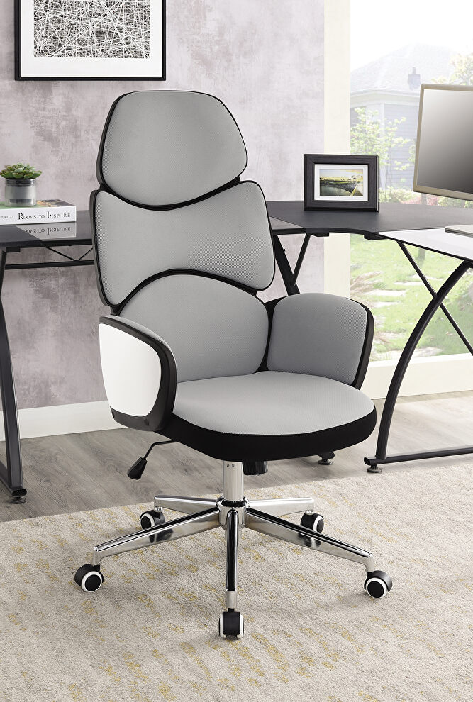 Light gray fabric upholstery office chair by Coaster