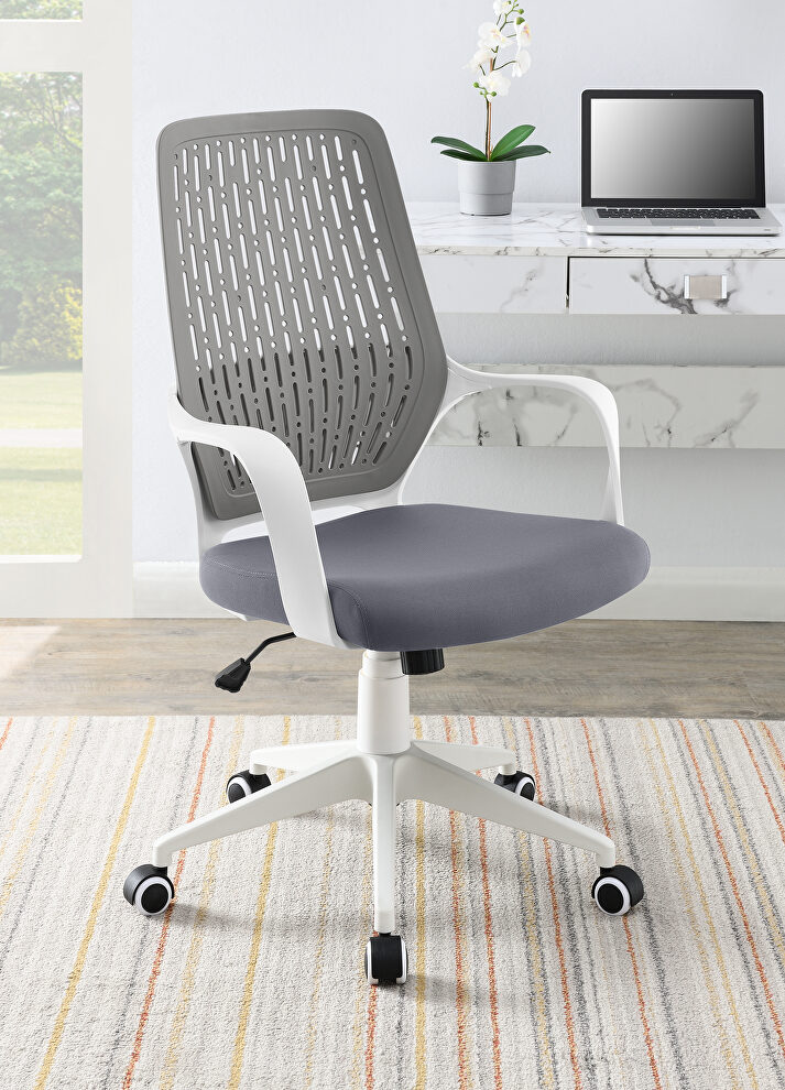 Gray fabric upholstery office chair by Coaster