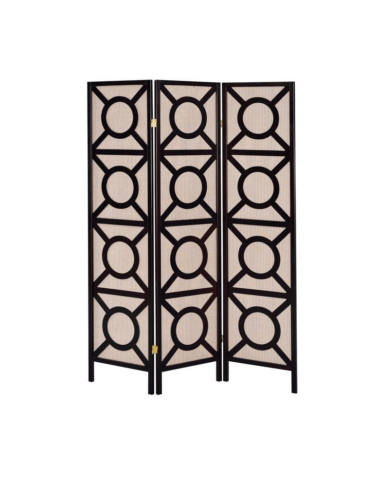 Transitional cappuccino folding screen by Coaster
