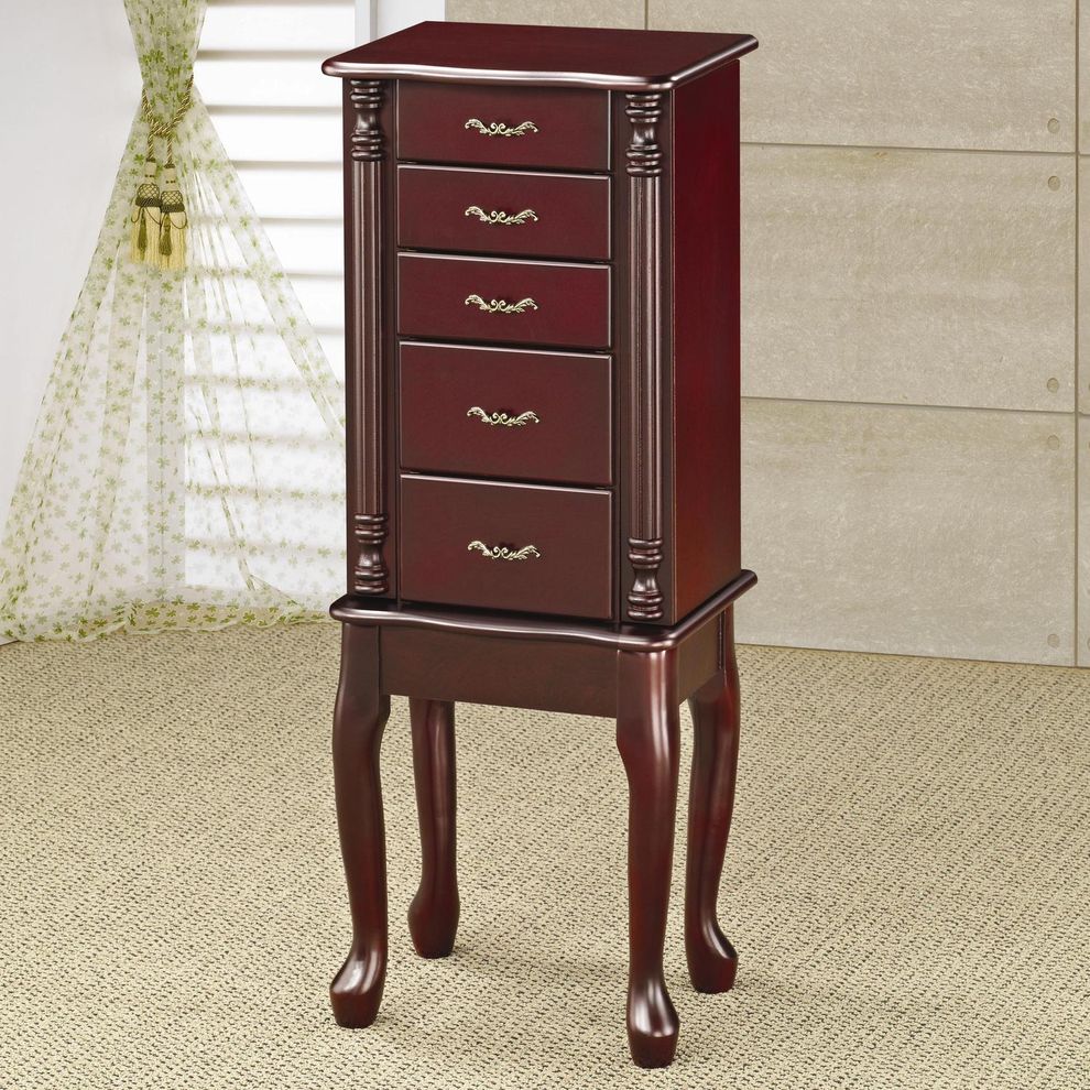 Traditional merlot jewelry armoire by Coaster