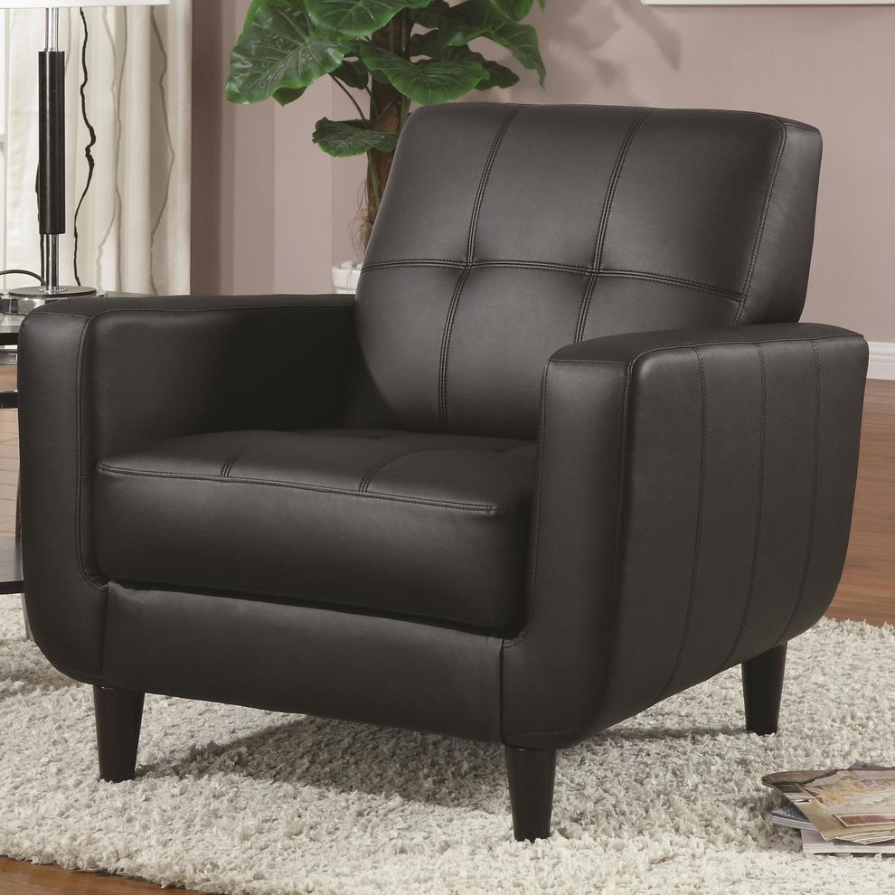 Black leatherette accent chair by Coaster