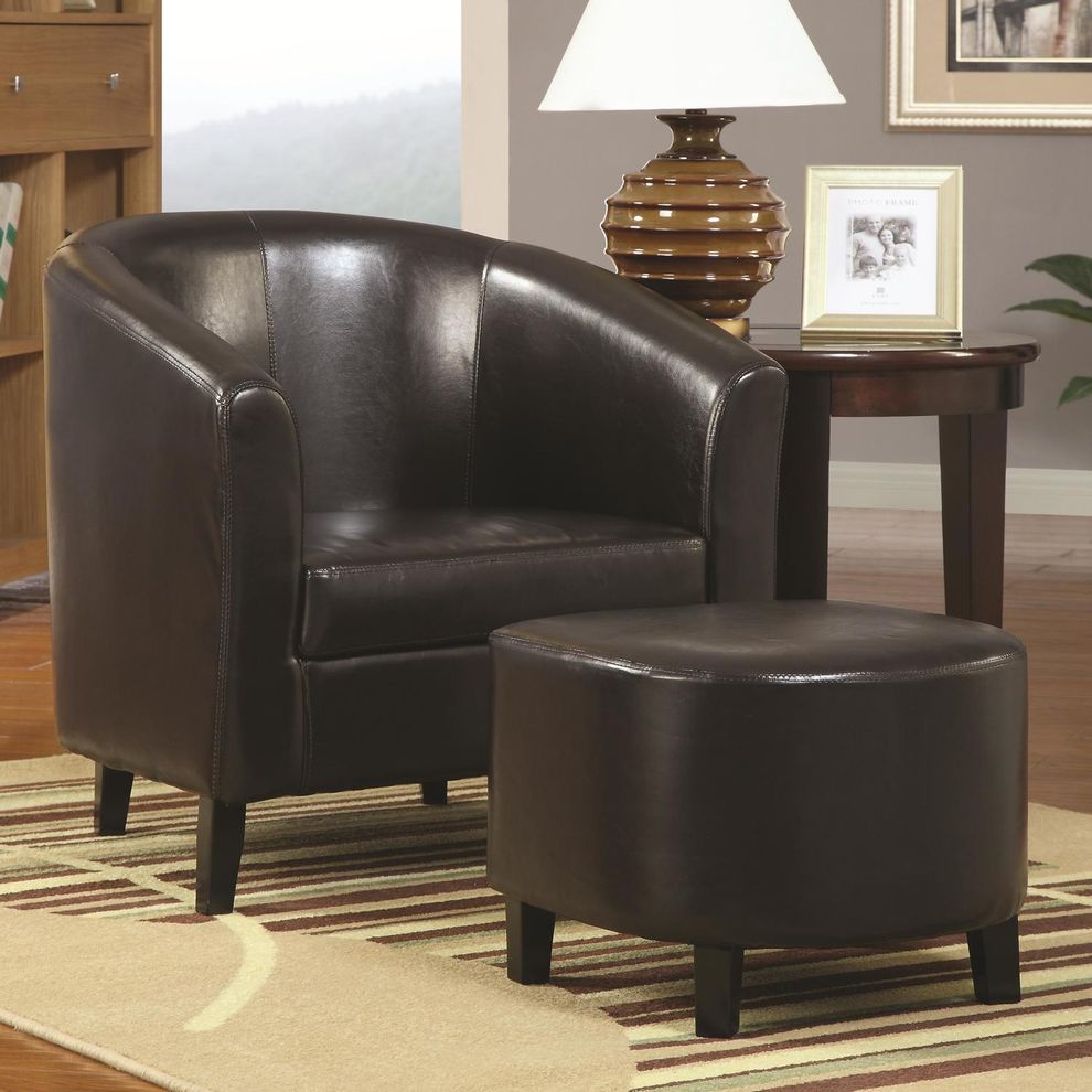 Accent chair w/ ottoman set by Coaster