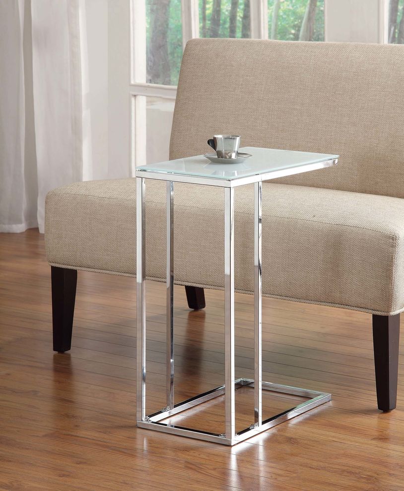 Transitional chrome snack table by Coaster