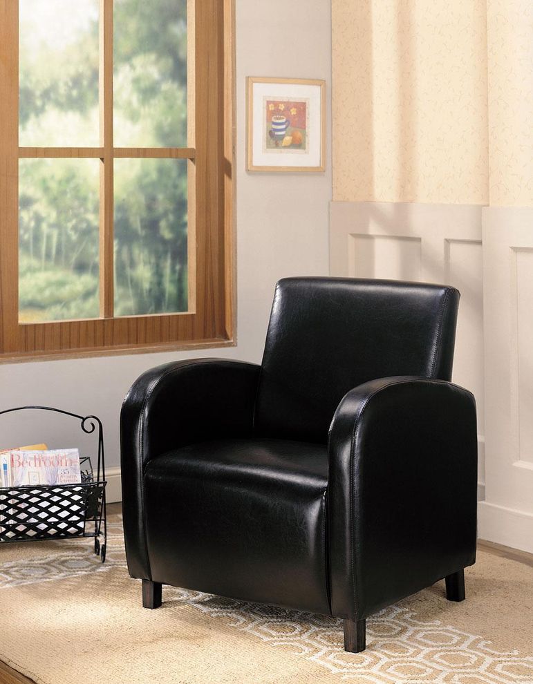 Dark brown vinyl chair by Coaster