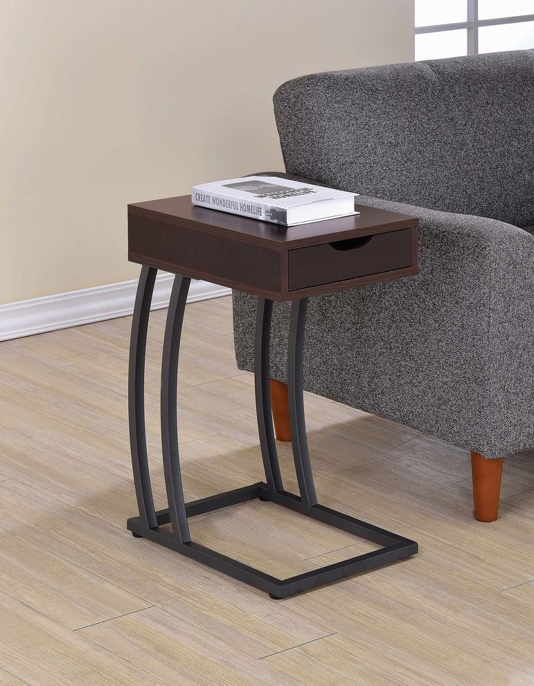Industrial cappuccino accent table by Coaster