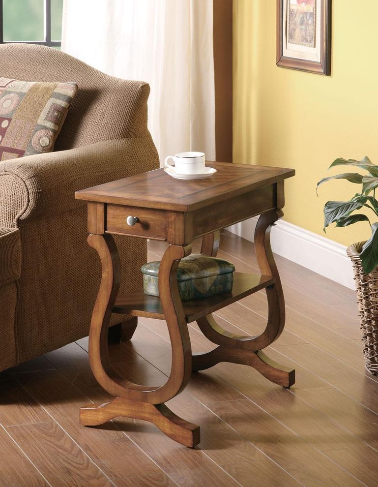 Chair side/accent table in nut brown by Coaster
