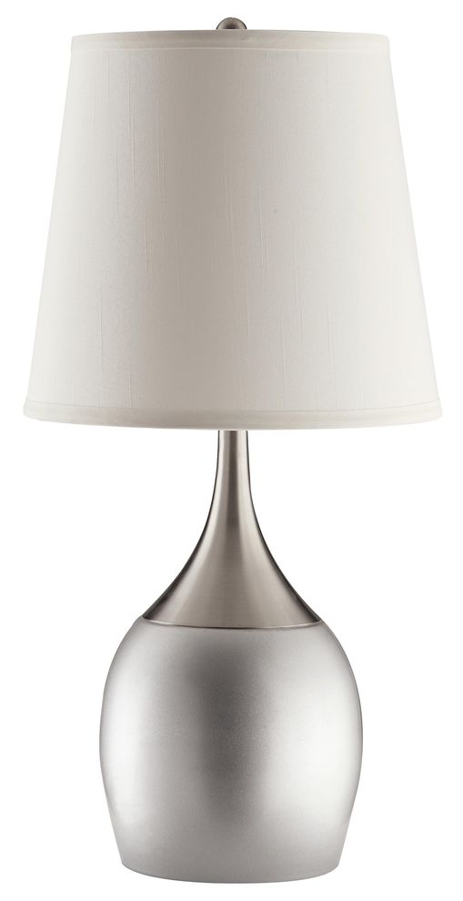 Casual silver and chrome accent lamp by Coaster