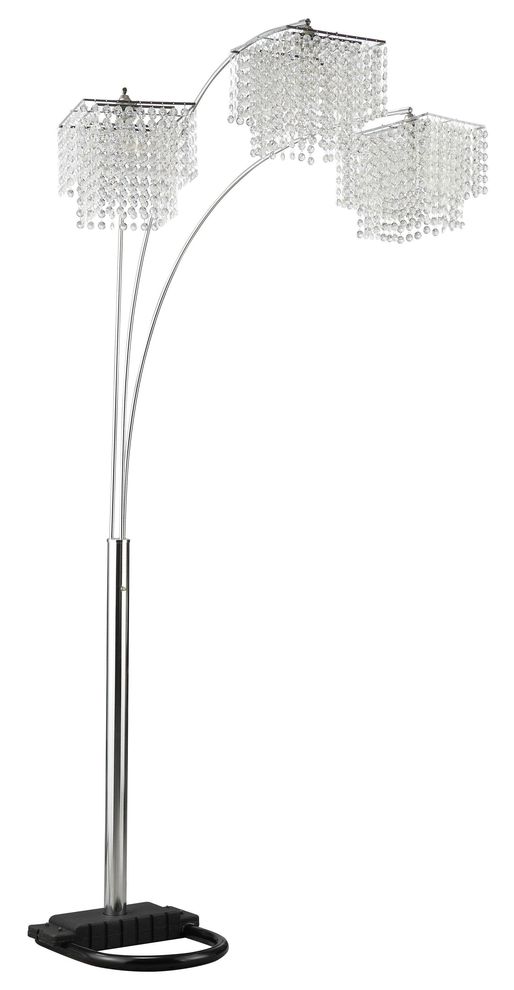 Traditional chrome and black floor lamp by Coaster
