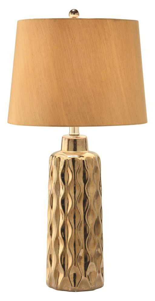 Golden brown base table lamp by Coaster
