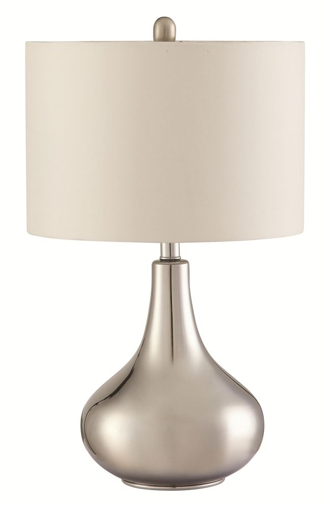 Contemporary chrome table lamp by Coaster