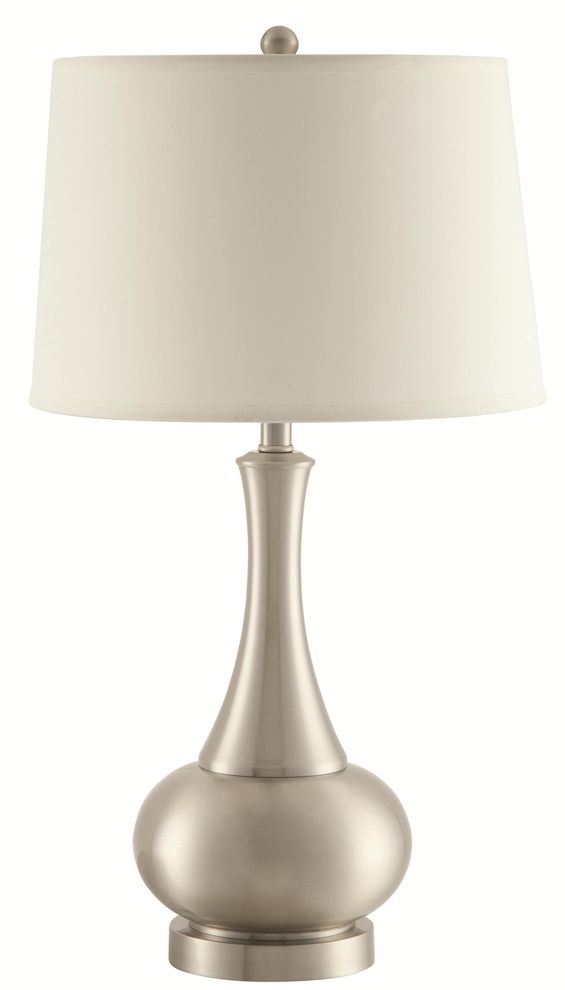 Stain nickel base modern table lamp by Coaster