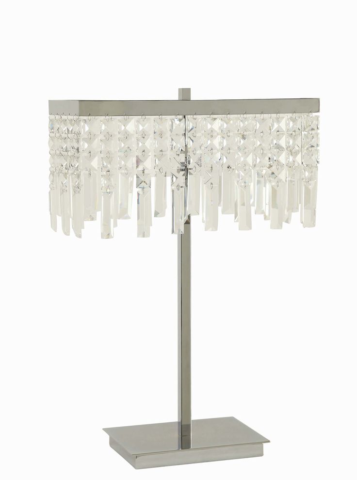 Transitional dropped crystal table lamp by Coaster