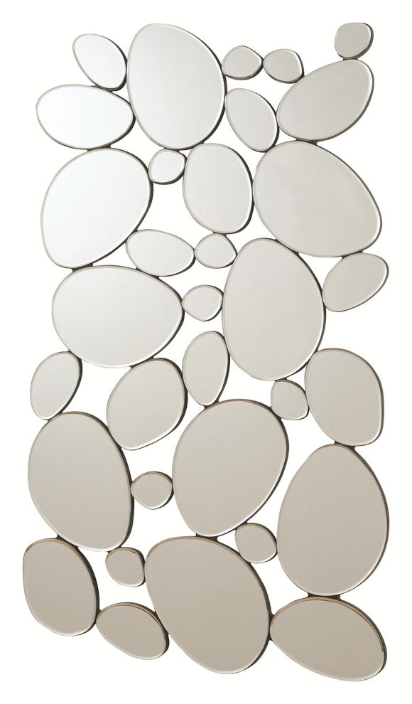 Transitional stone shape collage mirror by Coaster