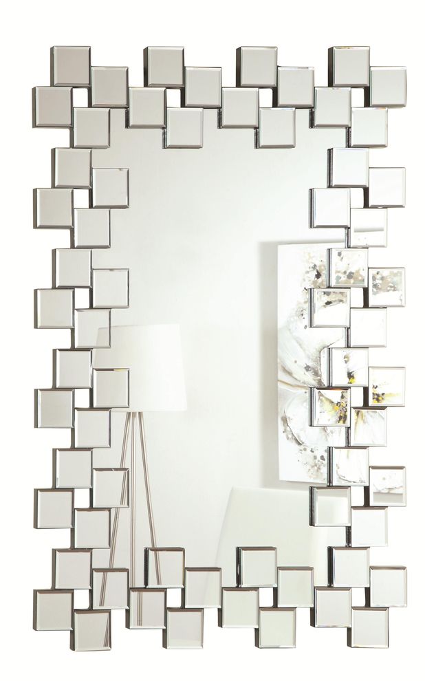 Contemporary frameless clear mirror by Coaster
