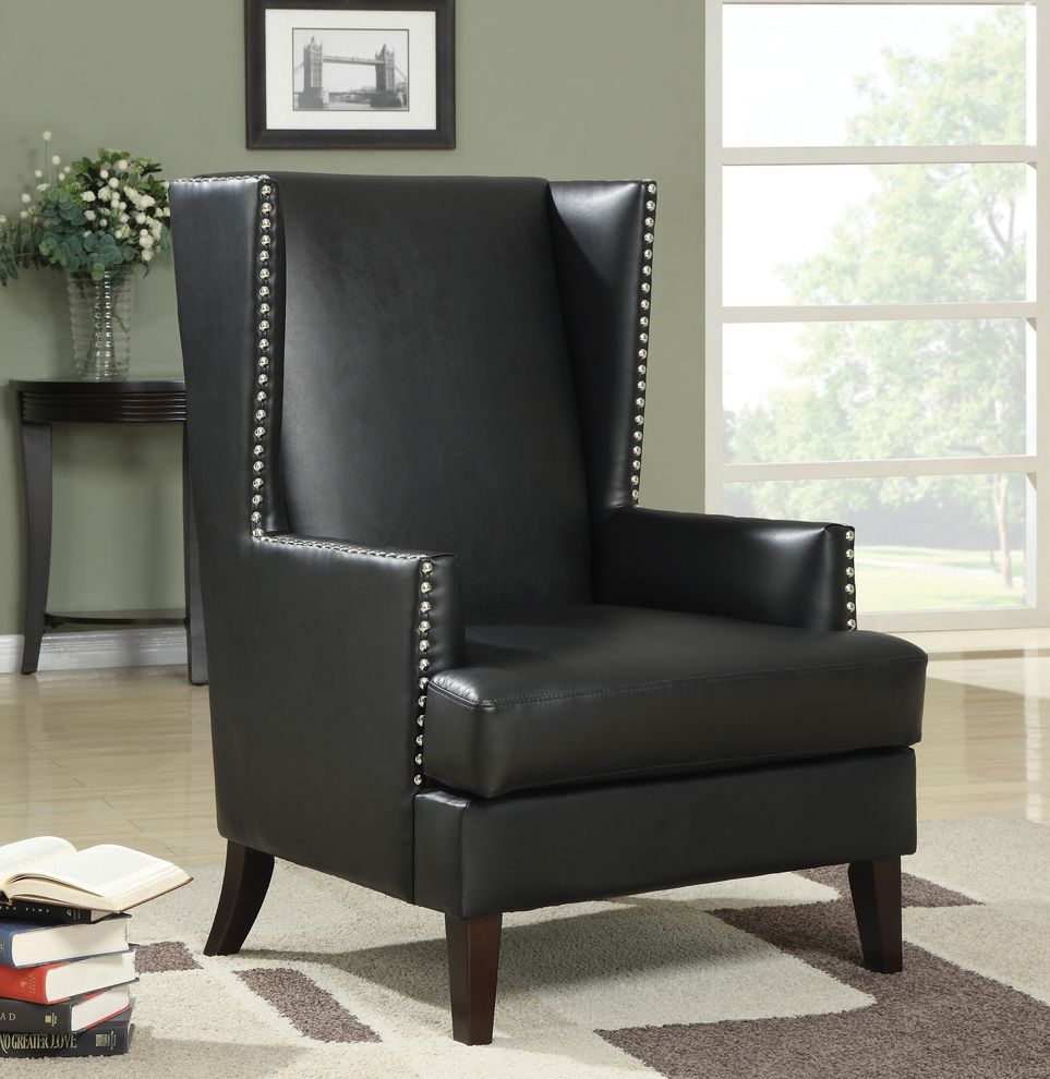 Black accent chair in transitional style by Coaster