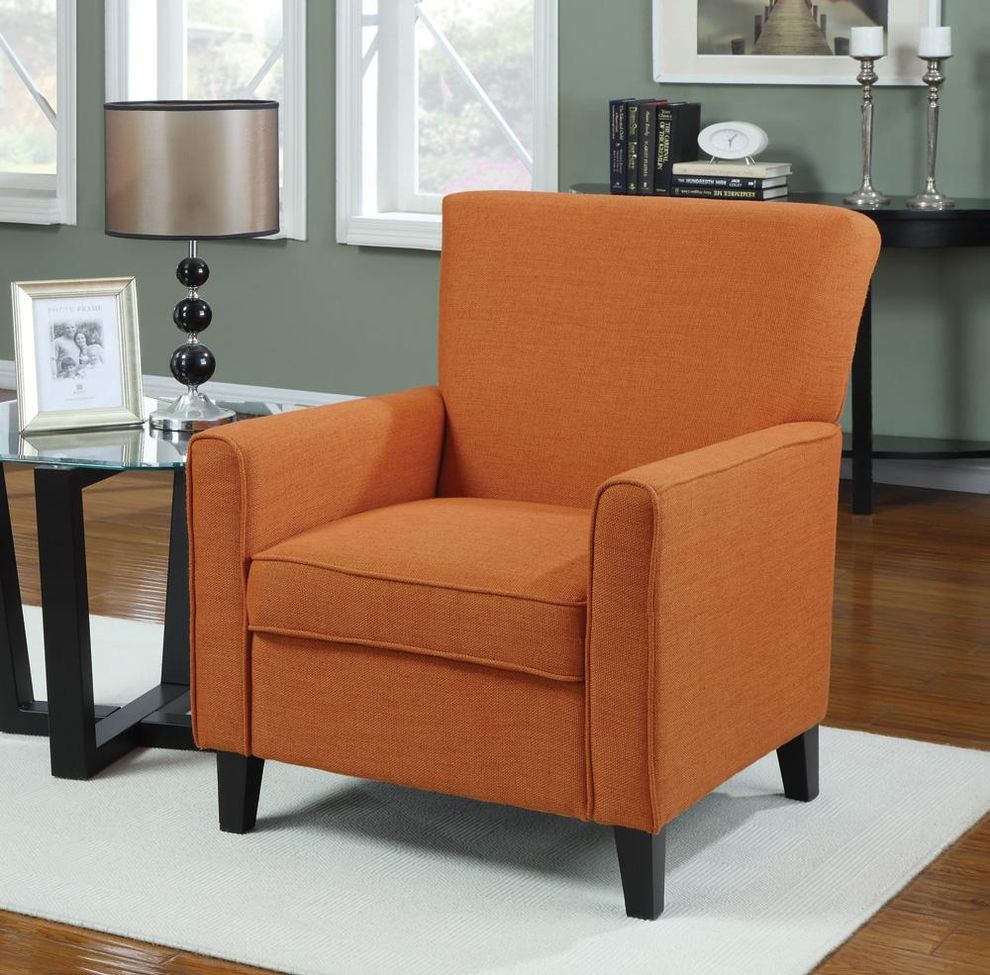 Orange accent chair in fabric by Coaster