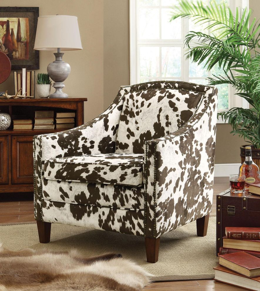 Cow pattern accent chair by Coaster