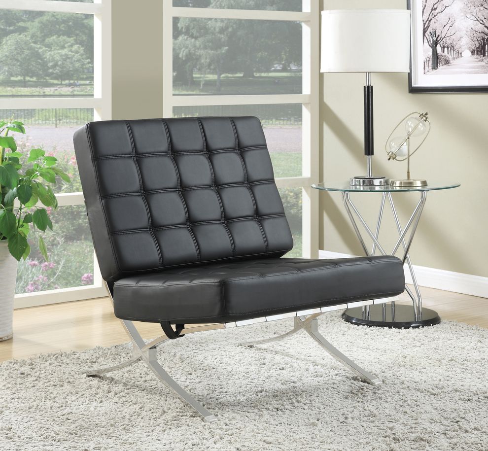 Black and chrome accent chair by Coaster