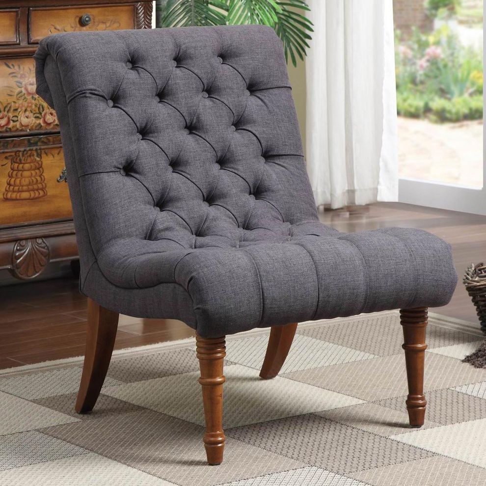 Charcoal gray woven fabric accent chair by Coaster