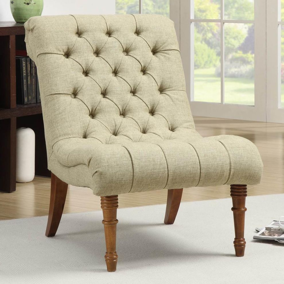 Woven fabric mossy green accent chair by Coaster