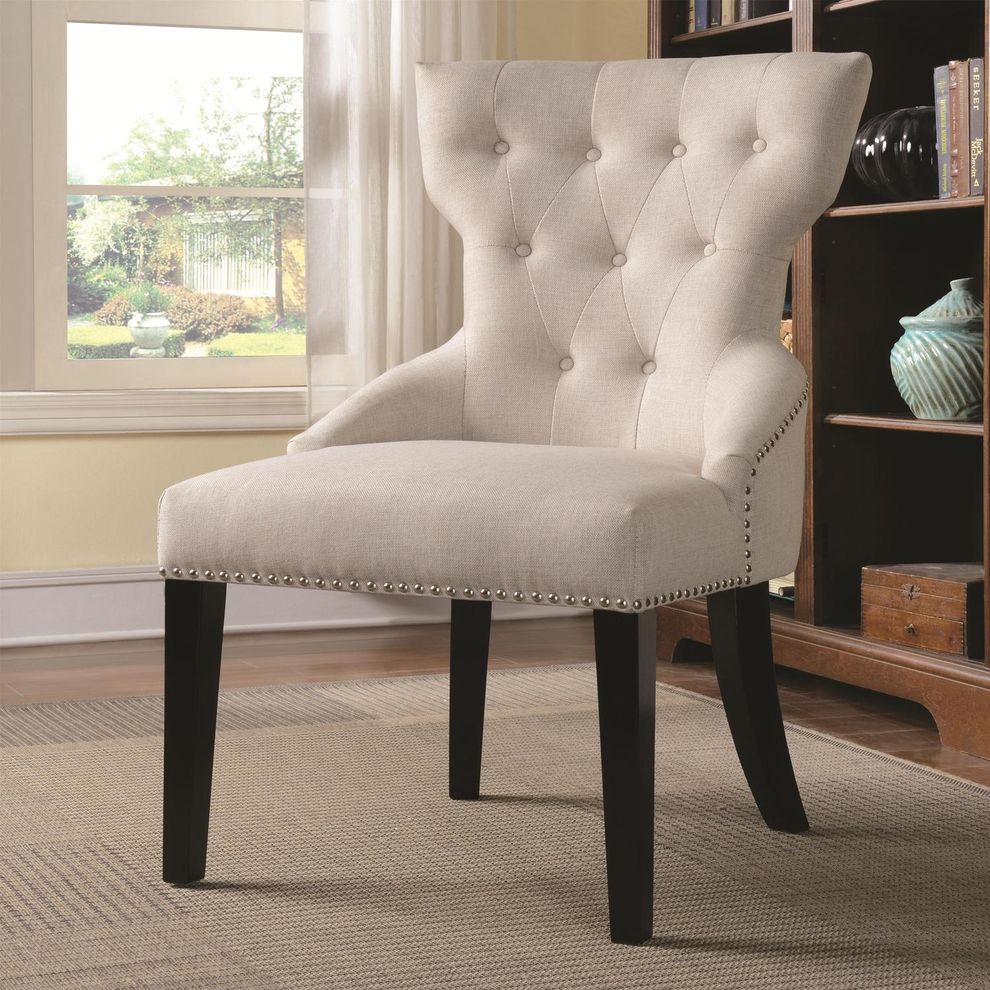 Traditionally styled accent chair w/ tufted buttons back by Coaster