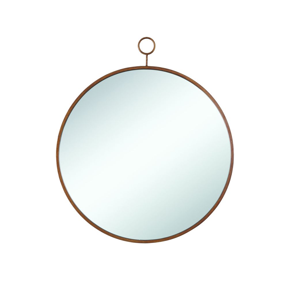 Round, gold mirror by Coaster