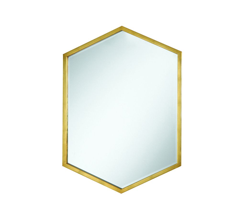 Unique hexagon shaped mirror by Coaster