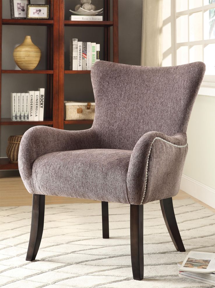Soft gray fabric accent chair by Coaster