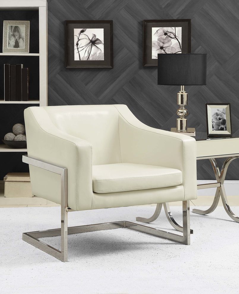 Contemporary off-white accent chair by Coaster