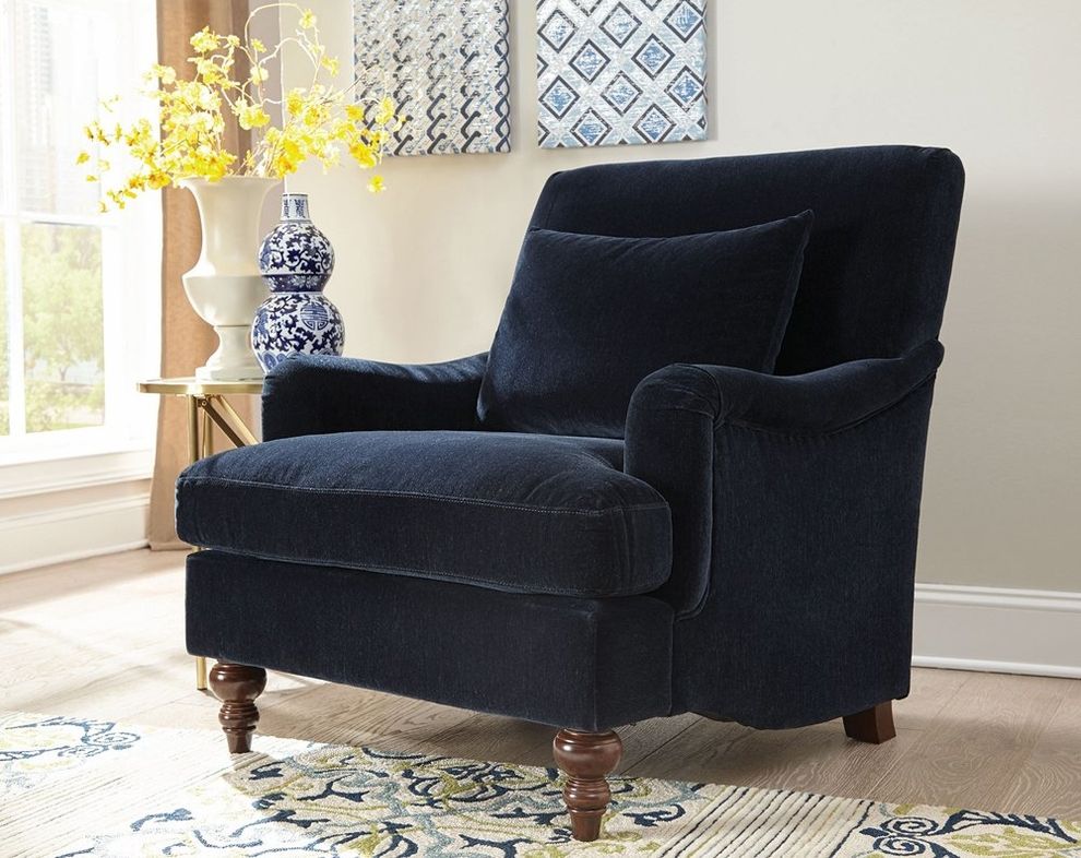 Traditional midnight blue accent chair by Coaster