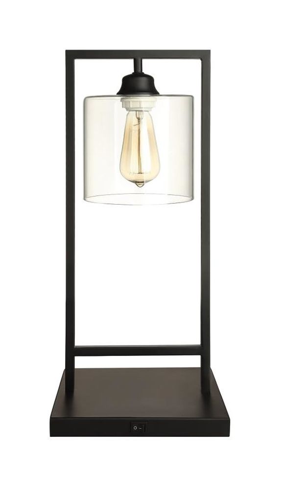 Transitional black table lamp by Coaster