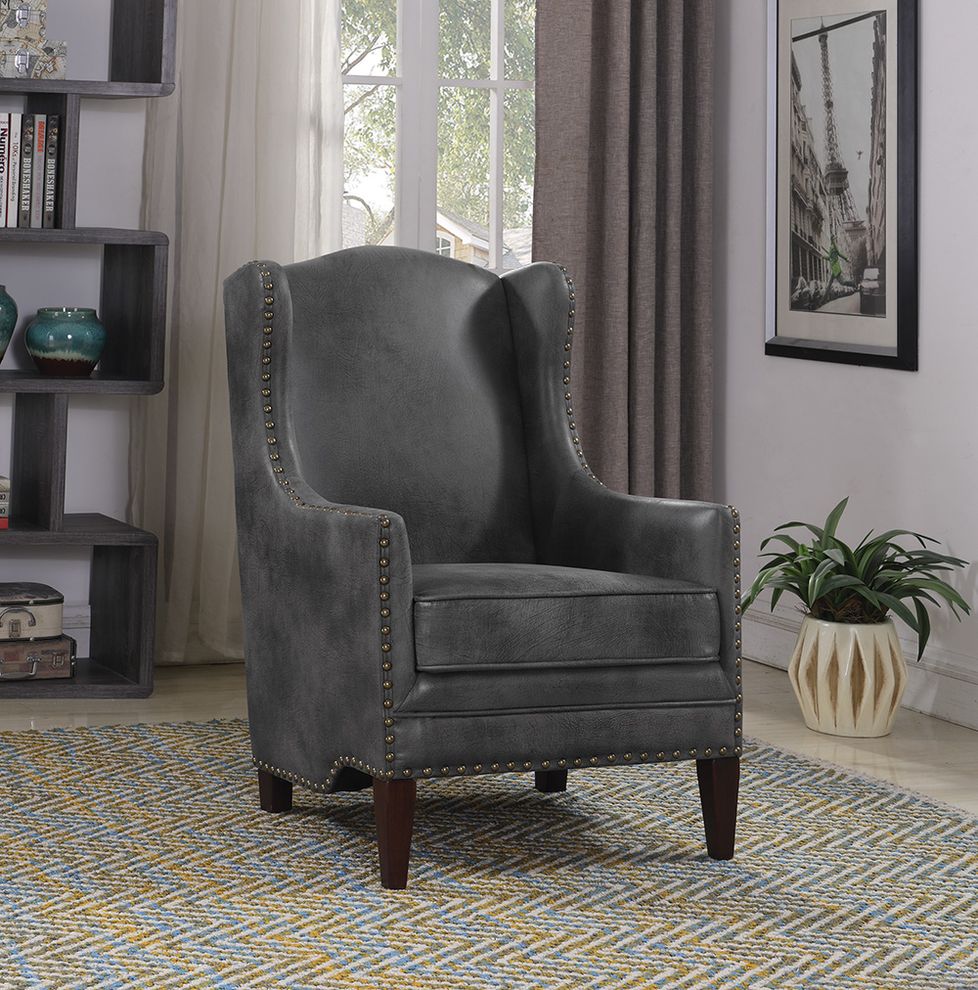 Traditional grey and cappuccino accent chair by Coaster