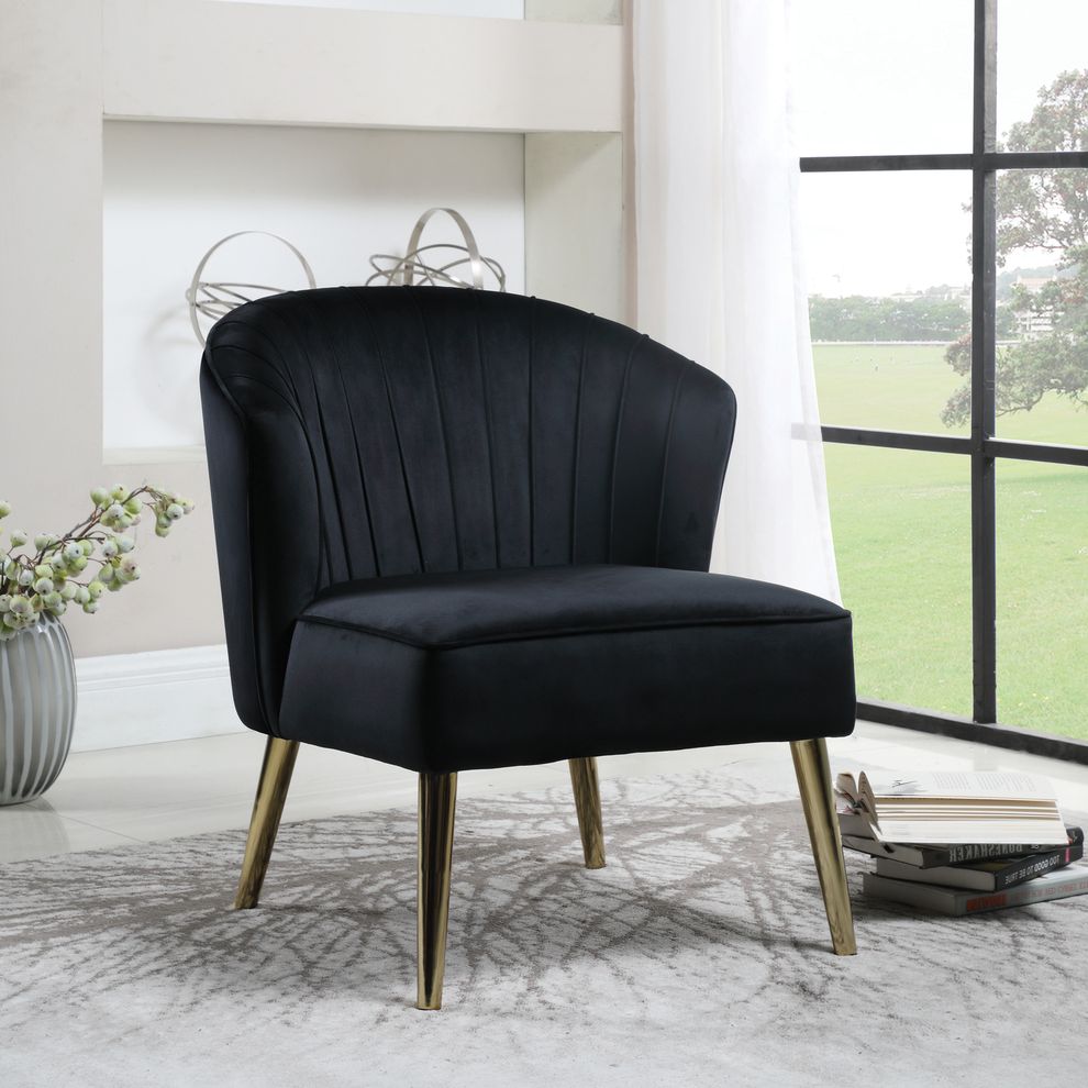 Accent chair in black velvet and that slow southern style by Coaster