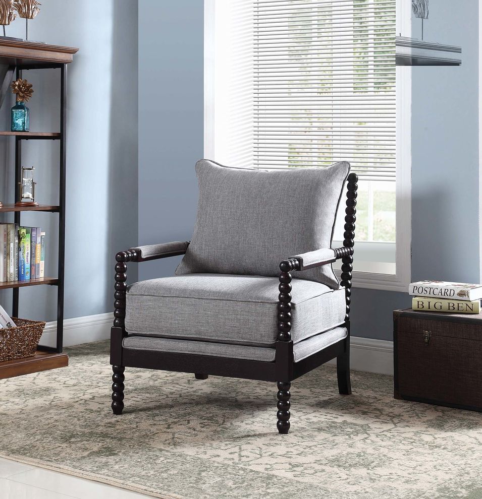 Traditional grey and cappuccino accent chair by Coaster