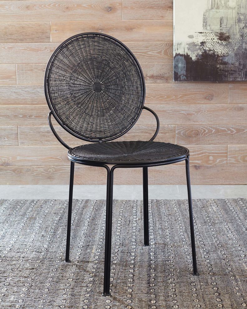 Contemporary black iron accent chair by Coaster