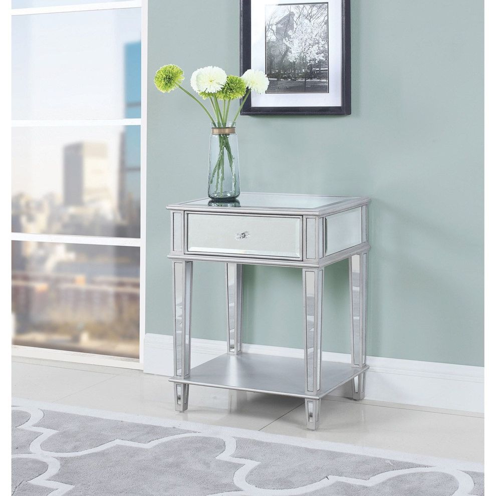 Clear / mirrored panels side table by Coaster