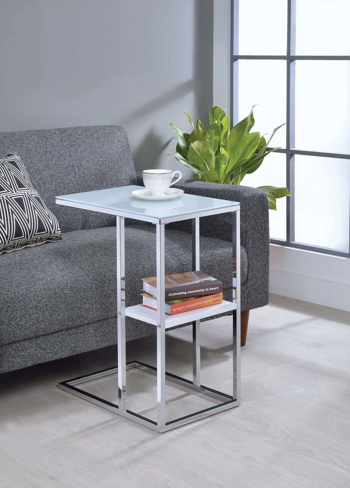 Contemporary chrome snack table by Coaster