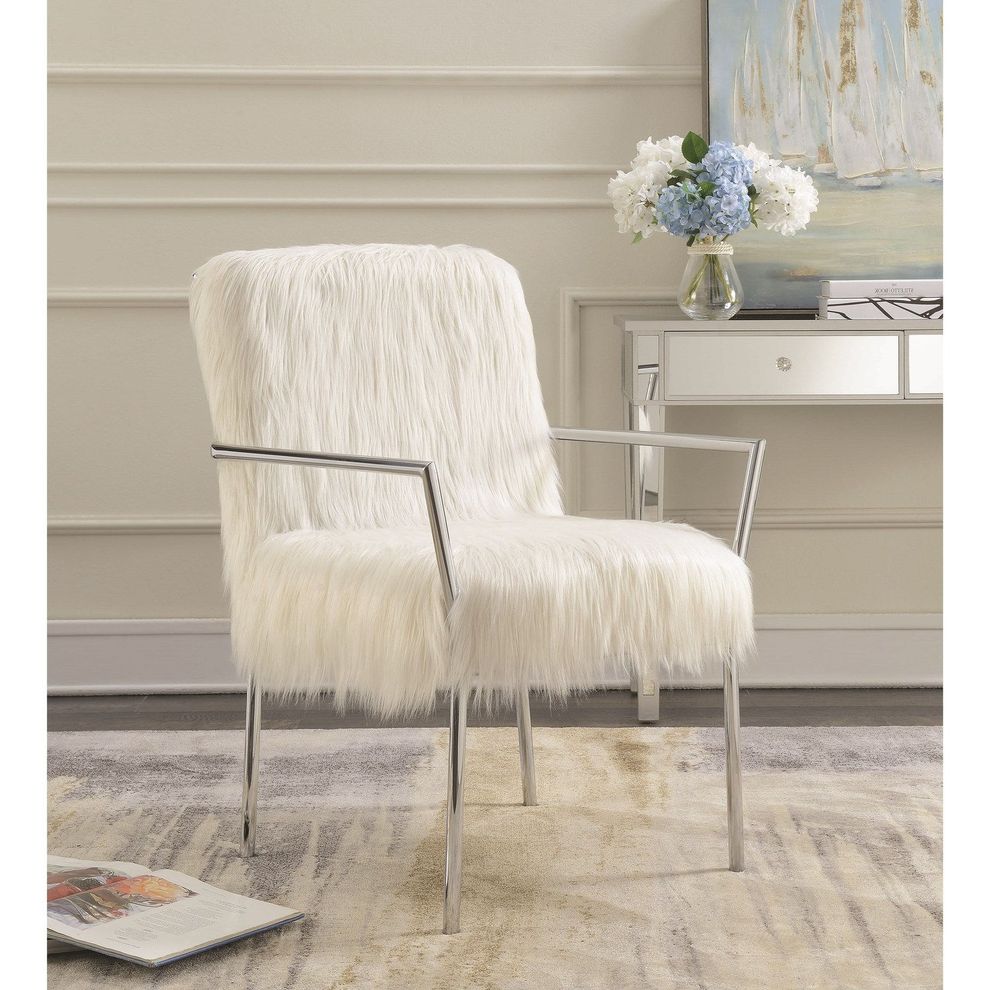 Sheepskin accent modern chair by Coaster