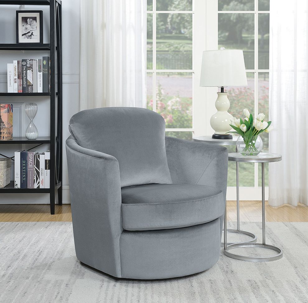 Casual grey swivel accent chair by Coaster