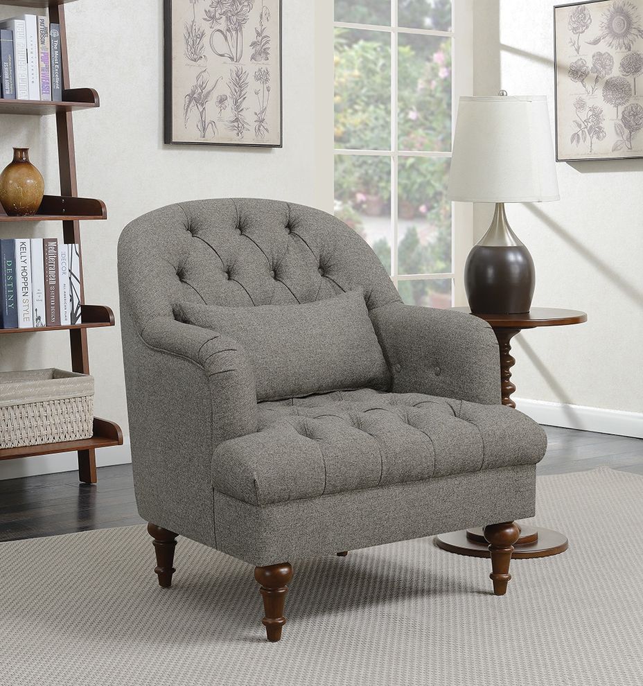 Traditional dark grey accent chair by Coaster