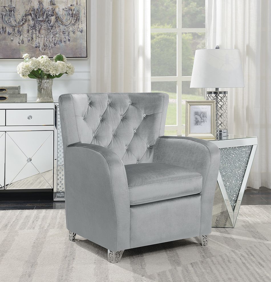 Contemporary grey accent chair by Coaster