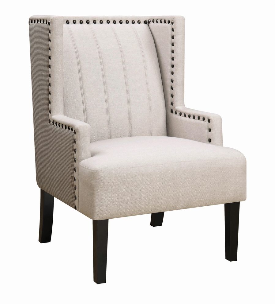 Traditional light beige accent chair by Coaster