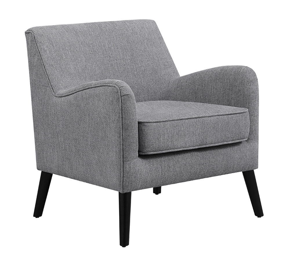Charcoal gray low pile chenille fabric upholstery accent chair with reversible seat cushion by Coaster