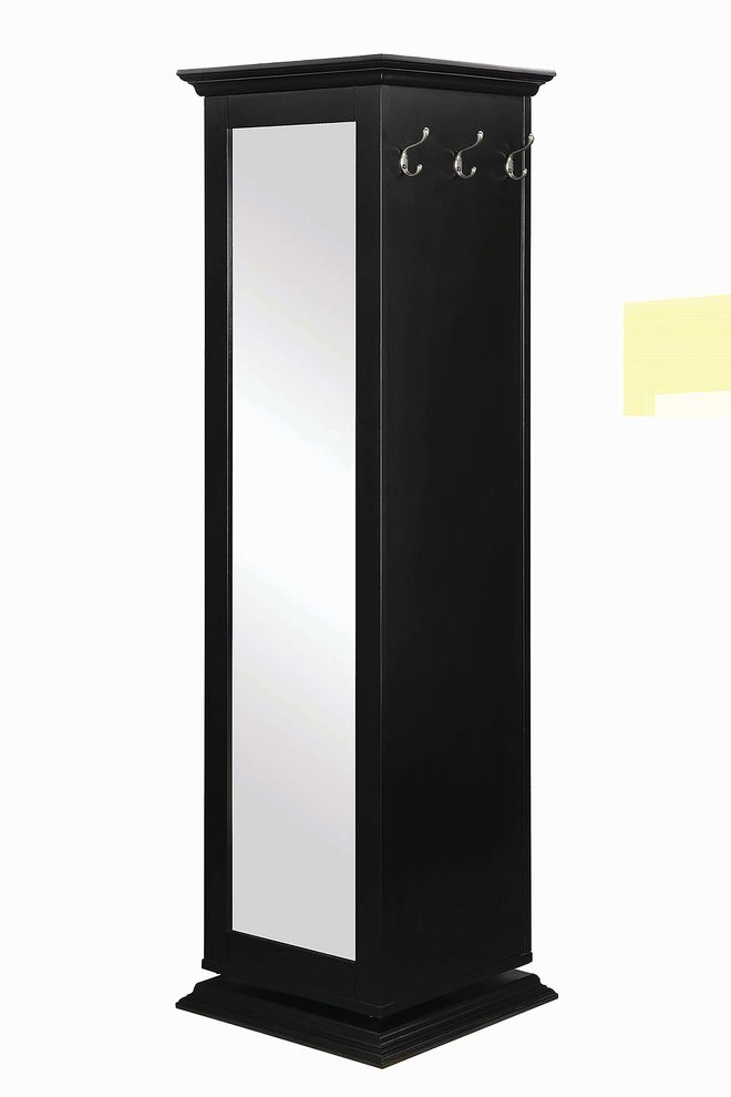 Rotating casual black accent cabinet by Coaster