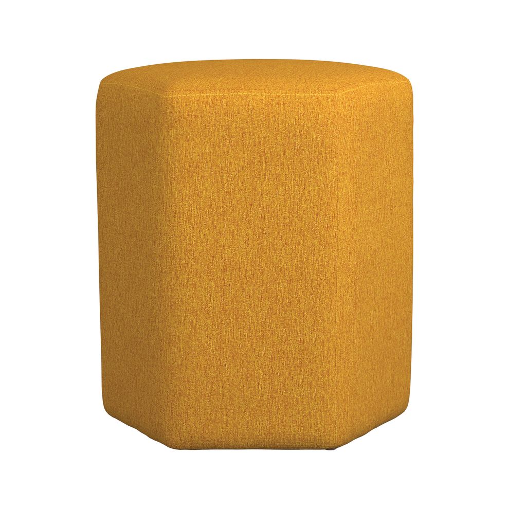 Hexagon shape yellow woven fabric stool / ottoman by Coaster