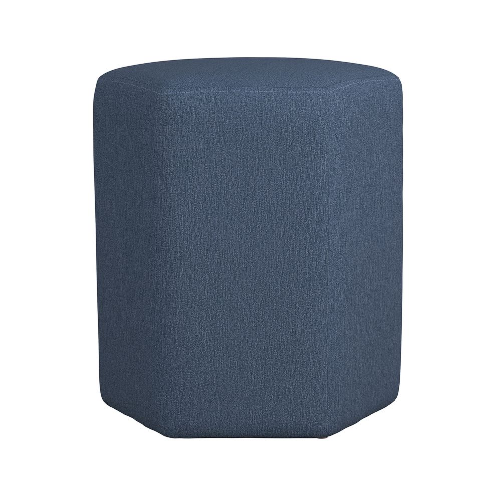 Hexagon shape blue woven fabric stool / ottoman by Coaster