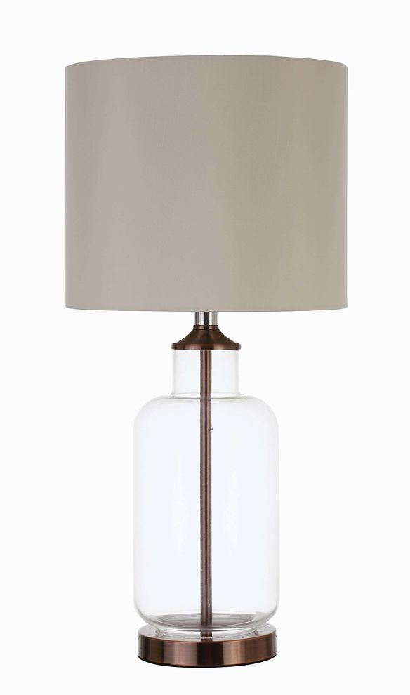 Transitional clear and bronze table lamp by Coaster
