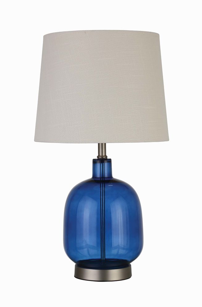 Transitional blue table lamp by Coaster